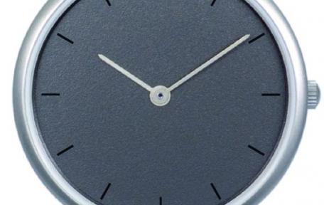 EMKA horloge antraciet zwart lerenband edelstaal mat