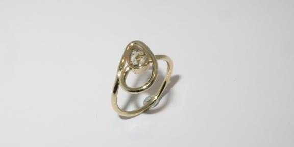 Gouden ring met as in epoxy