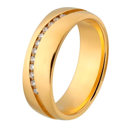 Trouwring aller spanninga geelgoud diamanten