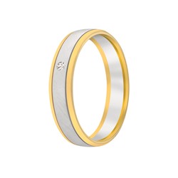Bicolor trouwring aller Spanninga diamant