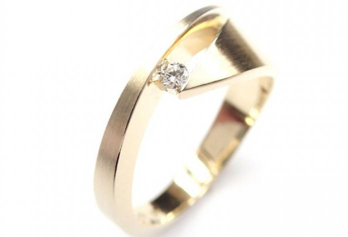 Geelgouden ring diamant briljant Cardillac 