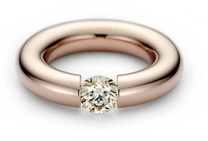 Spanring editie 40 goud met diamant