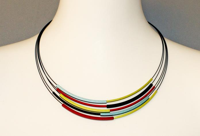 Multicolor alluminium collier ketting