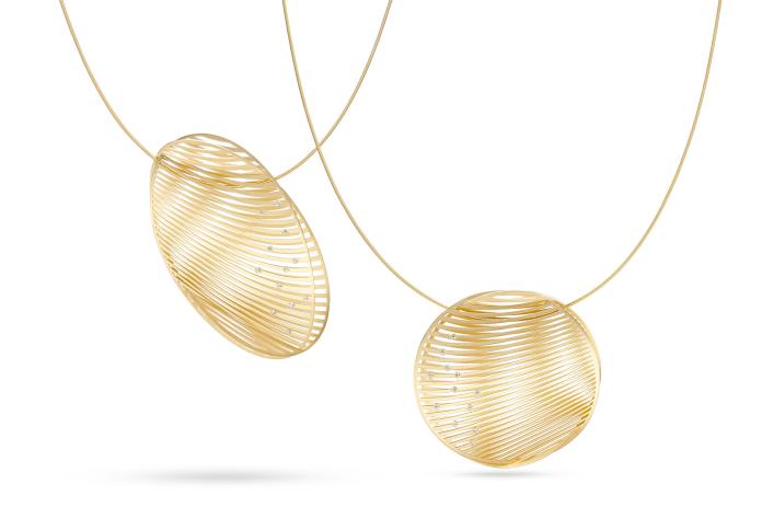 Niessing Mirage gouden hangers aan schnur