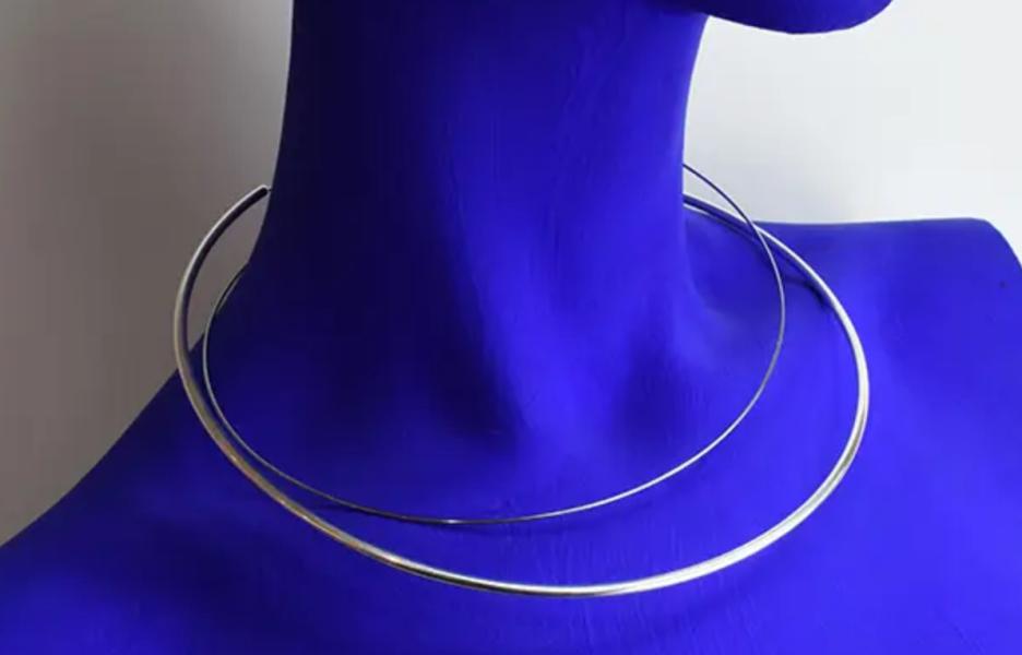 Spang collier zilver ketting staal edelstaal