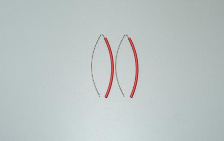 Oorbellen alluminium staal rood