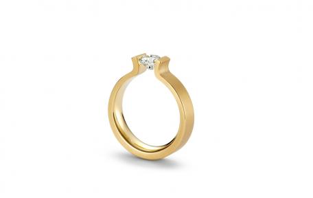 Niessing ring open end geelgoud met diamant