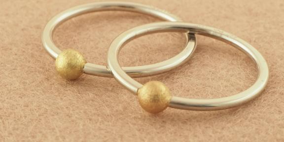 Ringen platina met geelgoud of roodgoud PUR
