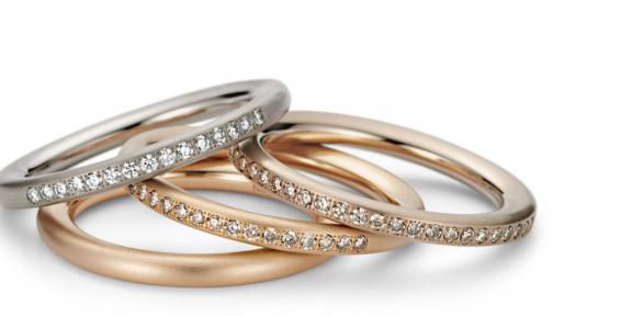 Aanschuifring stackingrings goud diamanten